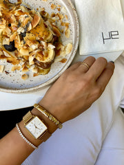 Half Lined Stone Bracelet