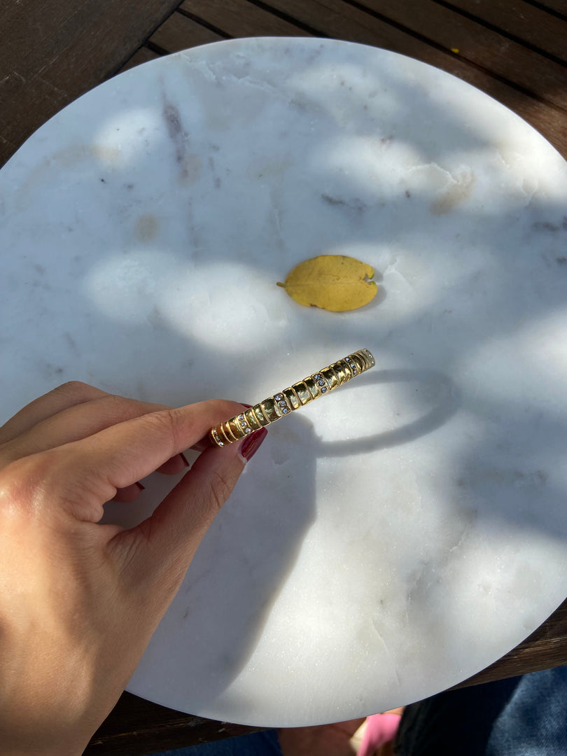 Half Lined Stone Bracelet