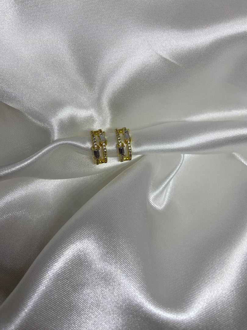 Emerald Double hoops