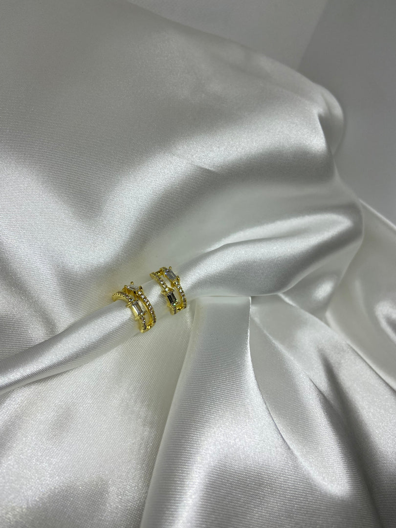 Emerald Double hoops