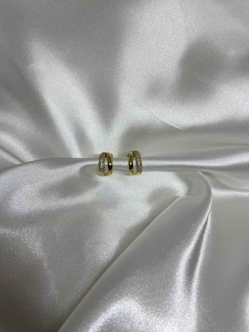 Double Line Stone Earrings